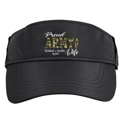 Proud Army Wife Husband Military Wife Of A Brave Us Soldier Gift Adult Drive Performance Visor