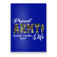 Proud Army Wife Husband Military Wife Of A Brave Us Soldier Gift Poster