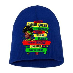 Proud Afro Woman Black Girl Zodiac Birthday Gemini Queen Short Acrylic Beanie