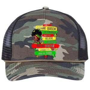 Proud Afro Woman Black Girl Zodiac Birthday Gemini Queen Retro Rope Trucker Hat Cap