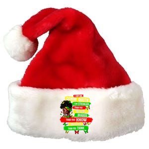 Proud Afro Woman Black Girl Zodiac Birthday Gemini Queen Premium Christmas Santa Hat