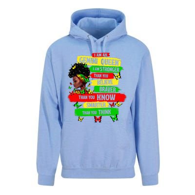 Proud Afro Woman Black Girl Zodiac Birthday Gemini Queen Unisex Surf Hoodie