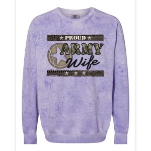 Proud Army Wife Gift Colorblast Crewneck Sweatshirt