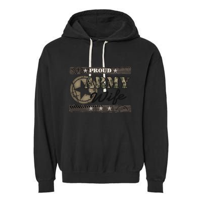 Proud Army Wife Gift Garment-Dyed Fleece Hoodie