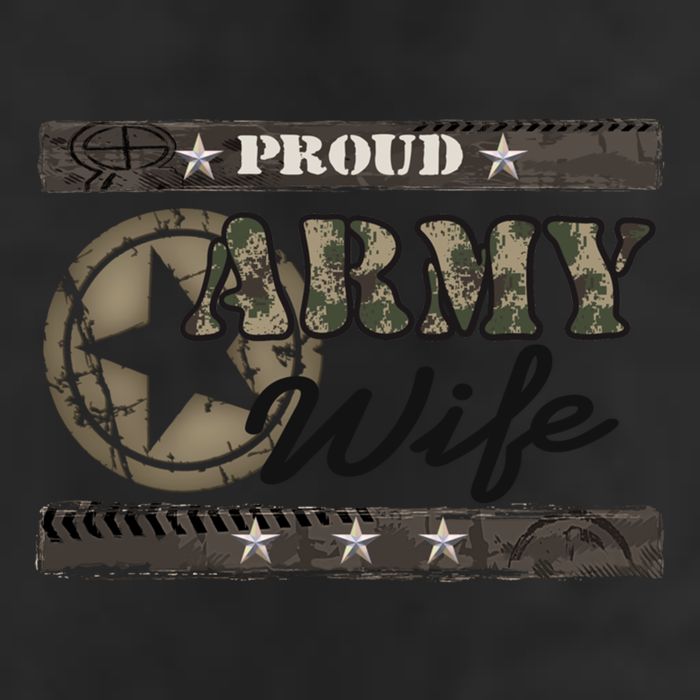 Proud Army Wife Gift 7 Panel Mesh Trucker Snapback Hat