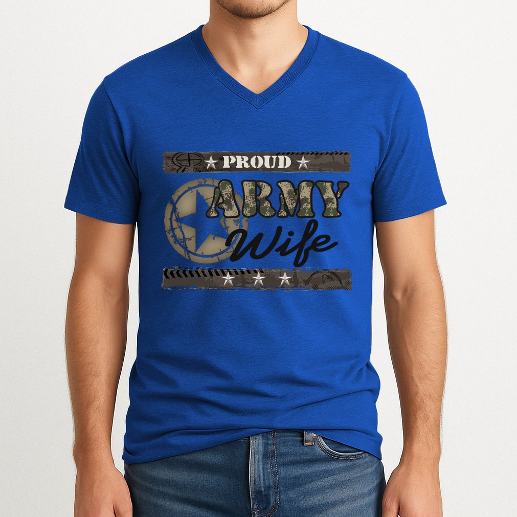 Proud Army Wife Gift V-Neck T-Shirt