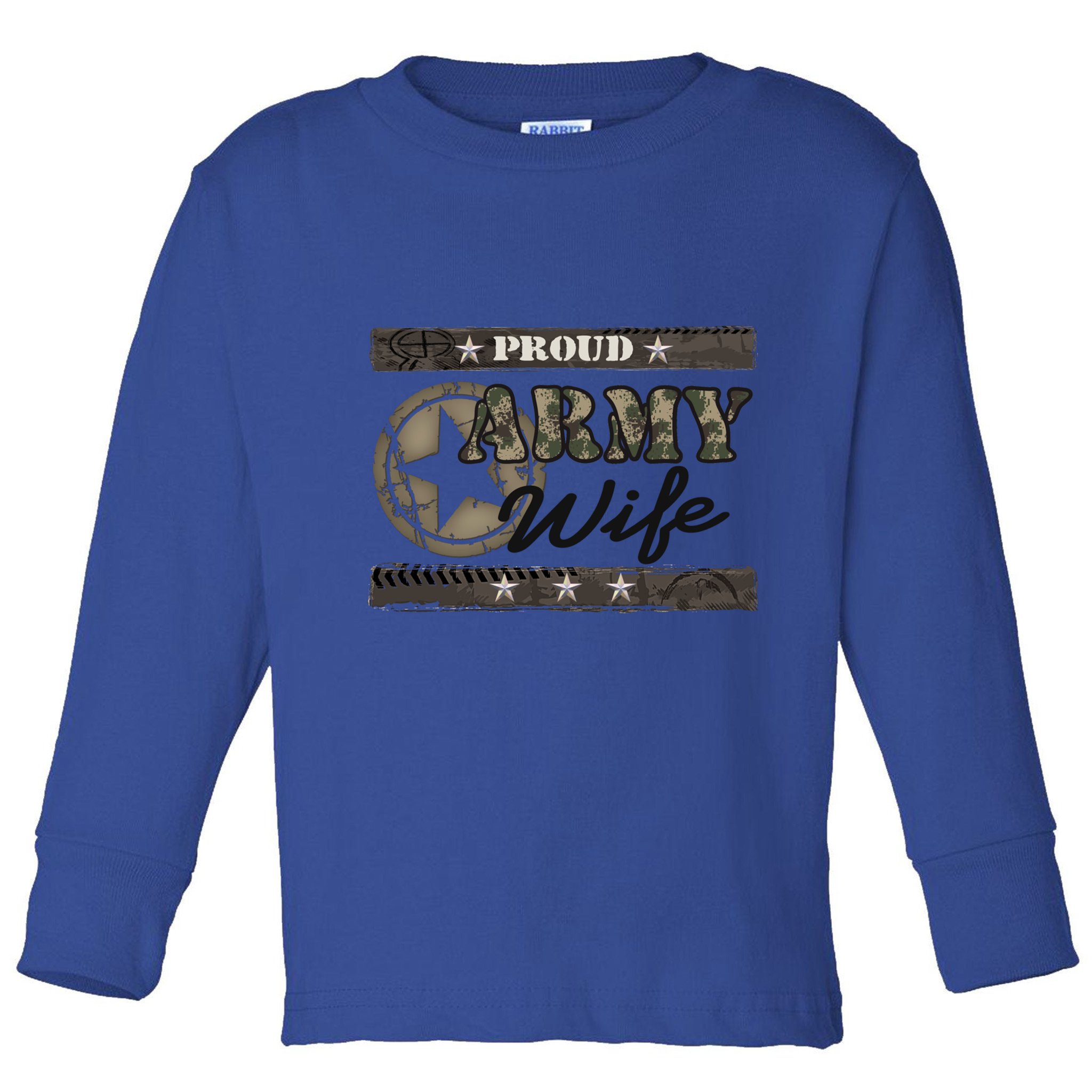 Proud Army Wife Gift Toddler Long Sleeve Shirt