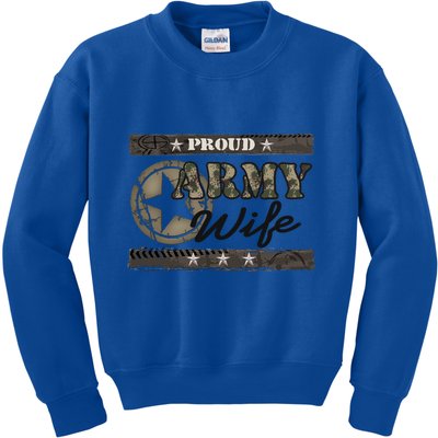 Proud Army Wife Gift Kids Sweatshirt
