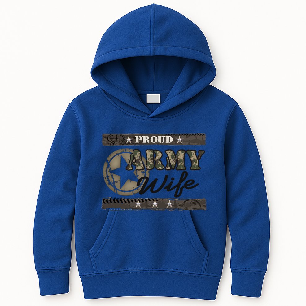 Proud Army Wife Gift Kids Hoodie