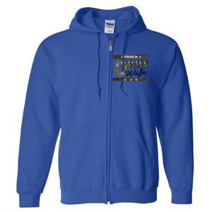 Proud Army Wife Gift Full Zip Hoodie