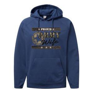 Proud Army Wife Gift Performance Fleece Hoodie