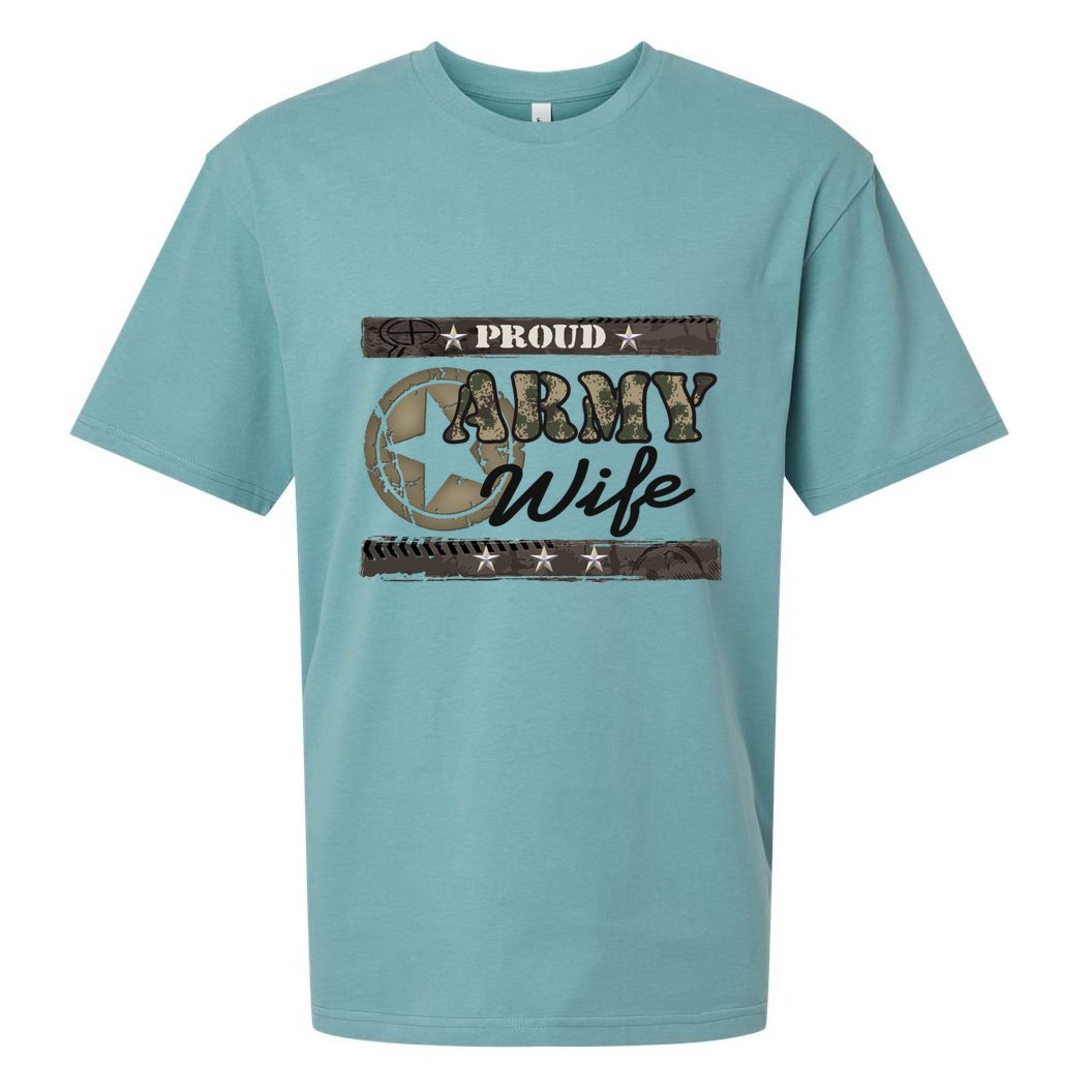 Proud Army Wife Gift Sueded Cloud Jersey T-Shirt