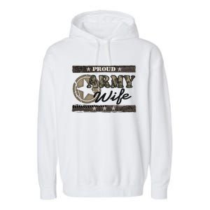 Proud Army Wife Gift Garment-Dyed Fleece Hoodie