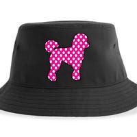 Pink And White Polka Dot Poodle For 50s Sock Hop Dance Sustainable Bucket Hat