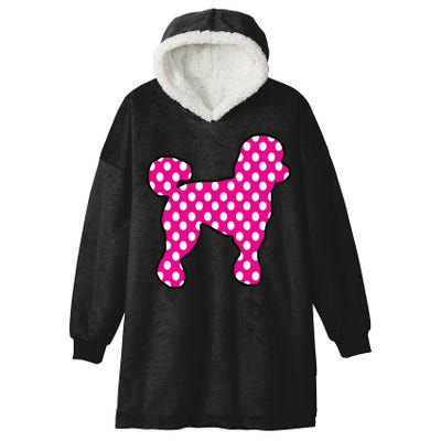 Pink And White Polka Dot Poodle For 50s Sock Hop Dance Hooded Wearable Blanket