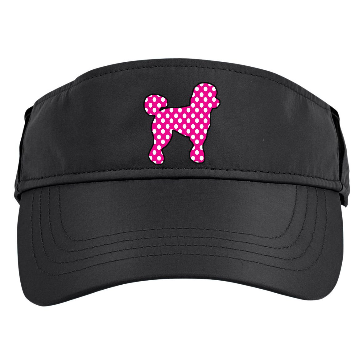 Pink And White Polka Dot Poodle For 50s Sock Hop Dance Adult Drive Performance Visor