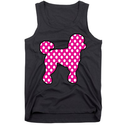 Pink And White Polka Dot Poodle For 50s Sock Hop Dance Tank Top