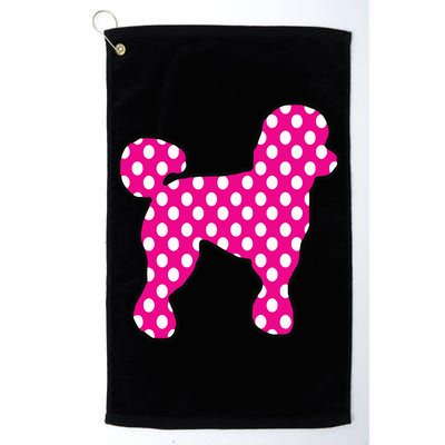 Pink And White Polka Dot Poodle For 50s Sock Hop Dance Golf Towel
