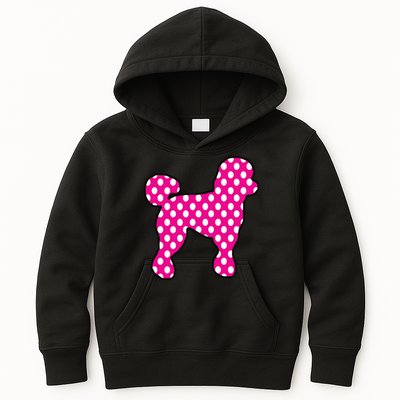 Pink And White Polka Dot Poodle For 50s Sock Hop Dance Kids Hoodie
