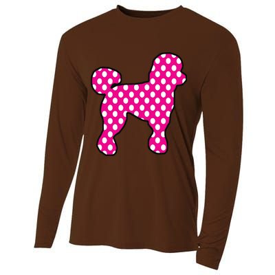 Pink And White Polka Dot Poodle For 50s Sock Hop Dance Cooling Performance Long Sleeve Crew