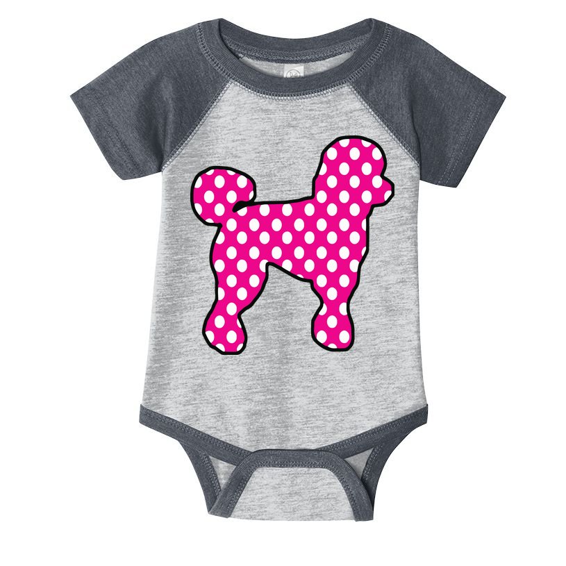 Pink And White Polka Dot Poodle For 50s Sock Hop Dance Infant Baby Jersey Bodysuit