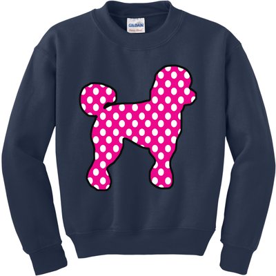 Pink And White Polka Dot Poodle For 50s Sock Hop Dance Kids Sweatshirt