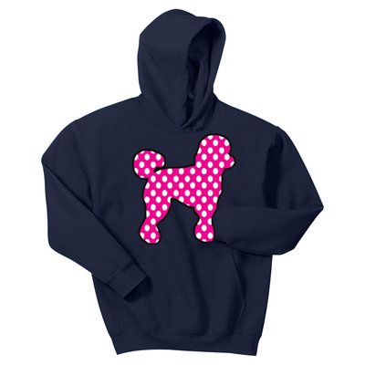 Pink And White Polka Dot Poodle For 50s Sock Hop Dance Kids Hoodie