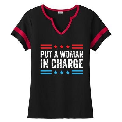 Put A Woman In Charge Ladies Halftime Notch Neck Tee