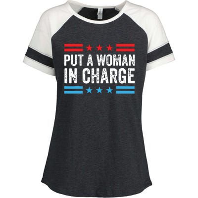 Put A Woman In Charge Enza Ladies Jersey Colorblock Tee