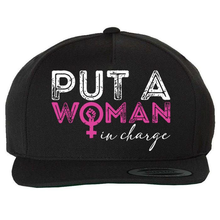 Put A Woman In Charge Wool Snapback Cap