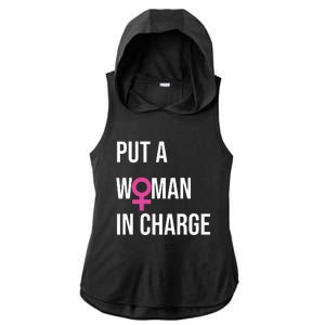 Put A Woman In Charge Potus Female President Ladies PosiCharge Tri-Blend Wicking Draft Hoodie Tank