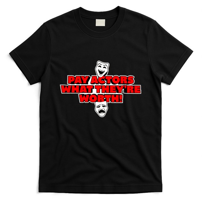 Pay Actors What Theyre Worth Sag Aftra On Strike WGA Protest Background Actor T-Shirt