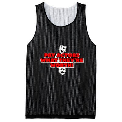 Pay Actors What Theyre Worth Sag Aftra On Strike WGA Protest Background Actor Mesh Reversible Basketball Jersey Tank