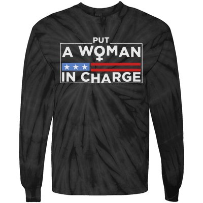 Put A Woman In Charge Potus Female President Tie-Dye Long Sleeve Shirt