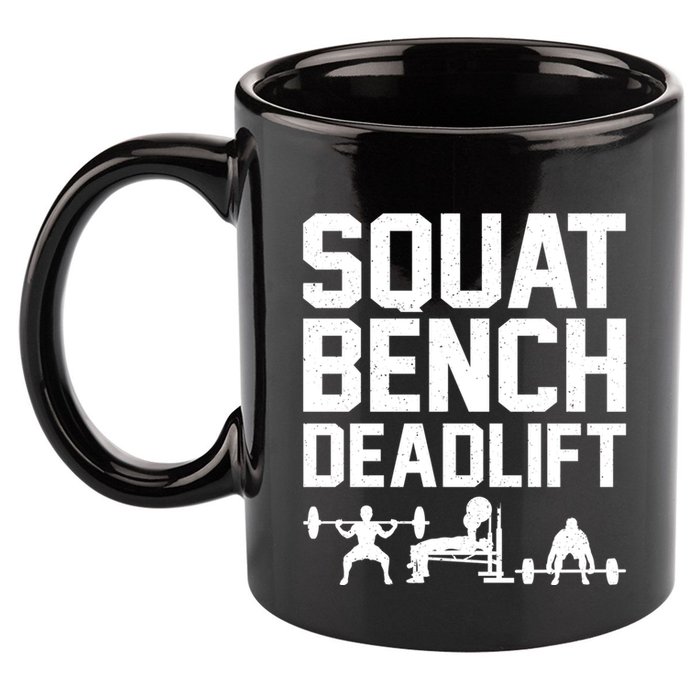 Powerlifting Art Weight Lifting Power Lifter Gift 11oz C Handle Ceramic Mug