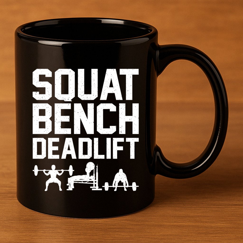 Powerlifting Art Weight Lifting Power Lifter Gift 11oz C Handle Ceramic Mug
