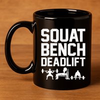 Powerlifting Art Weight Lifting Power Lifter Gift 11oz C Handle Ceramic Mug