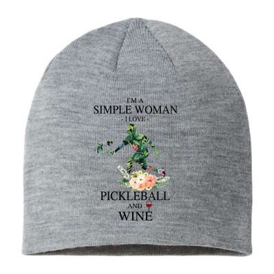 PICKLEBALL AND WINE I'M A SIMPLE WOMAN Sustainable Beanie