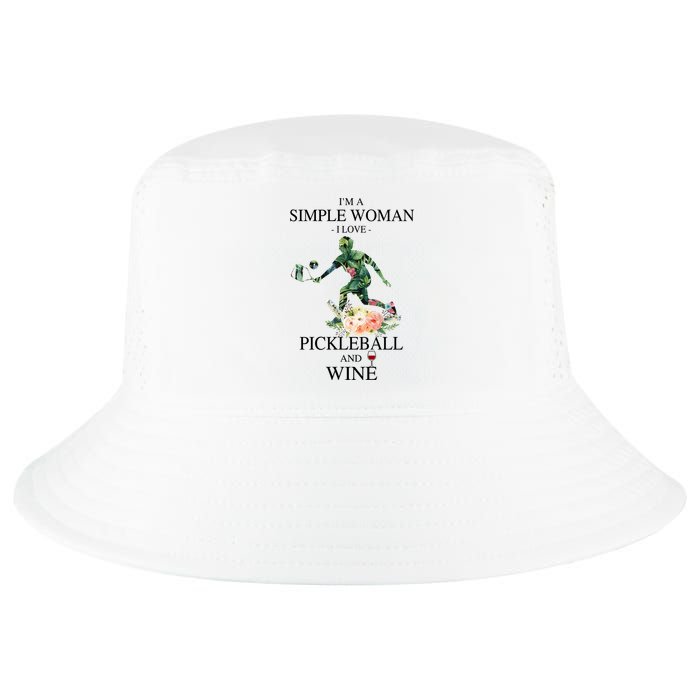 PICKLEBALL AND WINE I'M A SIMPLE WOMAN Cool Comfort Performance Bucket Hat