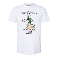 PICKLEBALL AND WINE I'M A SIMPLE WOMAN Softstyle® CVC T-Shirt