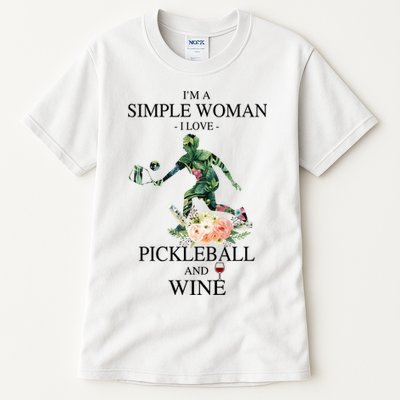 PICKLEBALL AND WINE I'M A SIMPLE WOMAN Tall T-Shirt