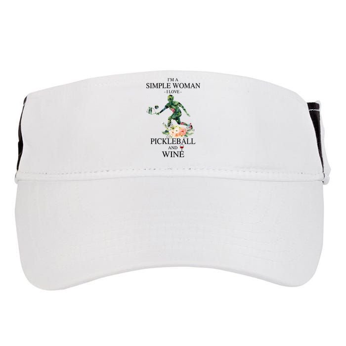 PICKLEBALL AND WINE I'M A SIMPLE WOMAN Adult Drive Performance Visor