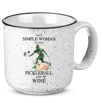 PICKLEBALL AND WINE I'M A SIMPLE WOMAN 15oz Campfire Ceramic Mug