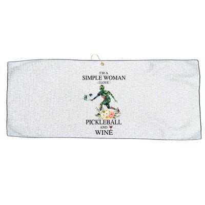PICKLEBALL AND WINE I'M A SIMPLE WOMAN Large Microfiber Waffle Golf Towel