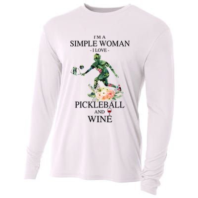 PICKLEBALL AND WINE I'M A SIMPLE WOMAN Cooling Performance Long Sleeve Crew