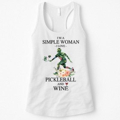 PICKLEBALL AND WINE I'M A SIMPLE WOMAN Womens Tank Top