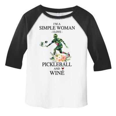 PICKLEBALL AND WINE I'M A SIMPLE WOMAN Toddler Fine Jersey T-Shirt