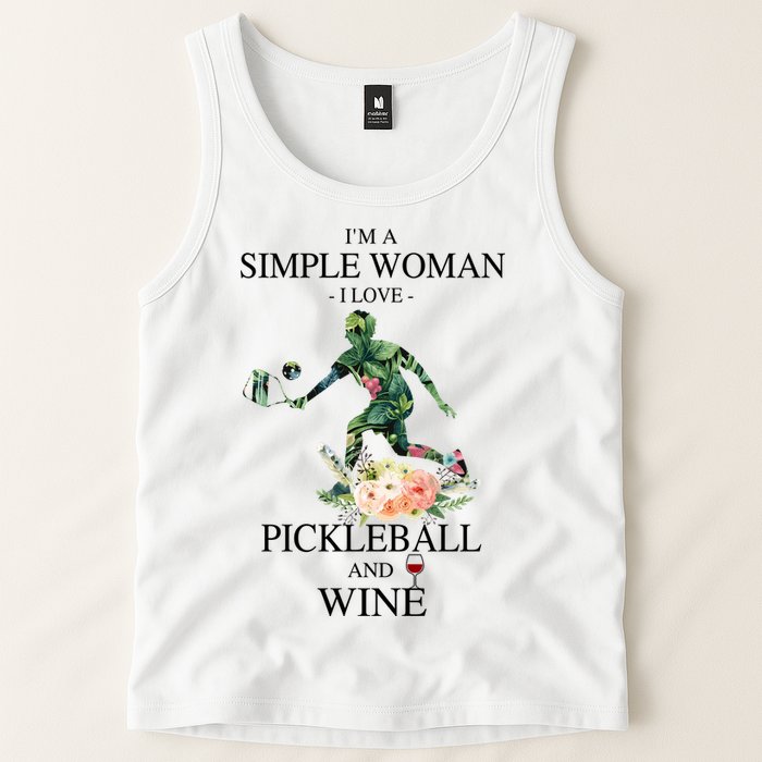 PICKLEBALL AND WINE I'M A SIMPLE WOMAN Tank Top