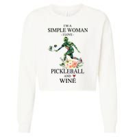 PICKLEBALL AND WINE I'M A SIMPLE WOMAN Cropped Pullover Crew