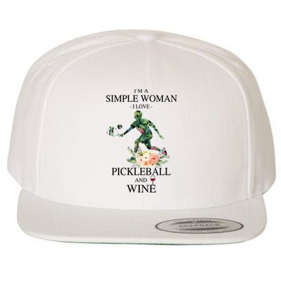 PICKLEBALL AND WINE I'M A SIMPLE WOMAN Wool Snapback Cap